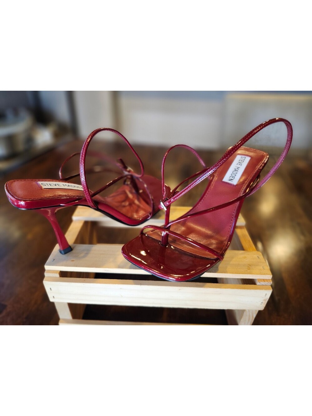 Steve Madden Burgundy Strappy High Heel Sandals